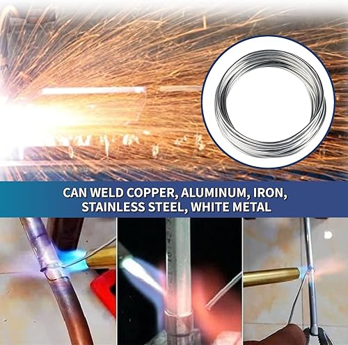 Miniatura 5 de 50 varillas de soldadura de aluminio, alambre de soldadura de núcleo de fundente, no requiere fundente, varillas de soldadura de aluminio de baja