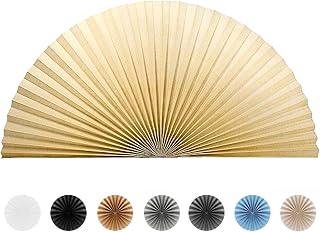 Half Circle Window Shade Self Adhesive Arch Window Shade for Circle Window Light Filtering No Drill Arched Semi Circle Half Moon Pleated Window Covering for Living Room (1, Beige, 24x12inch)