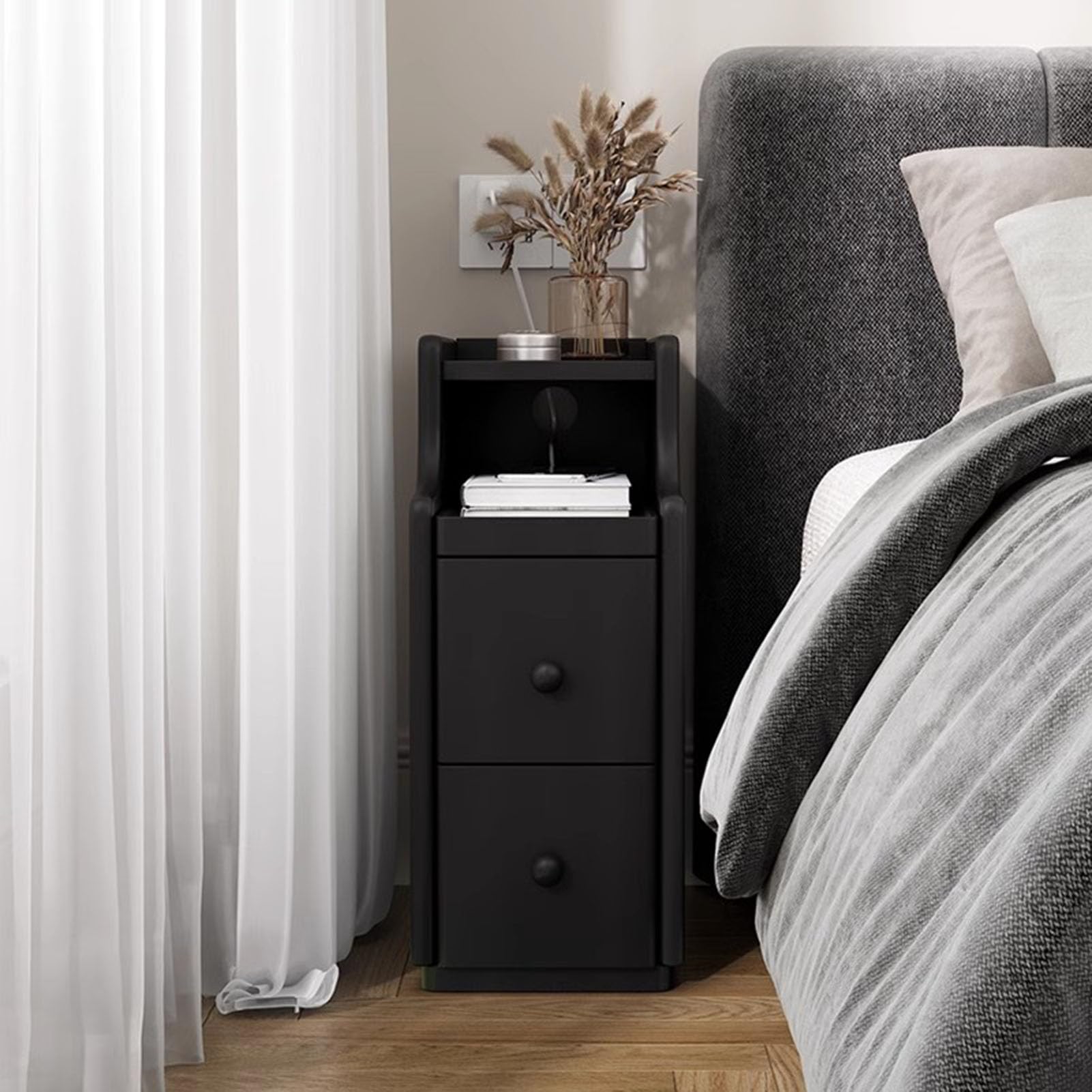 Table de Chevet Moderne en Bois MDF DKSNAJ pour une Chambre Organisée et Cosy