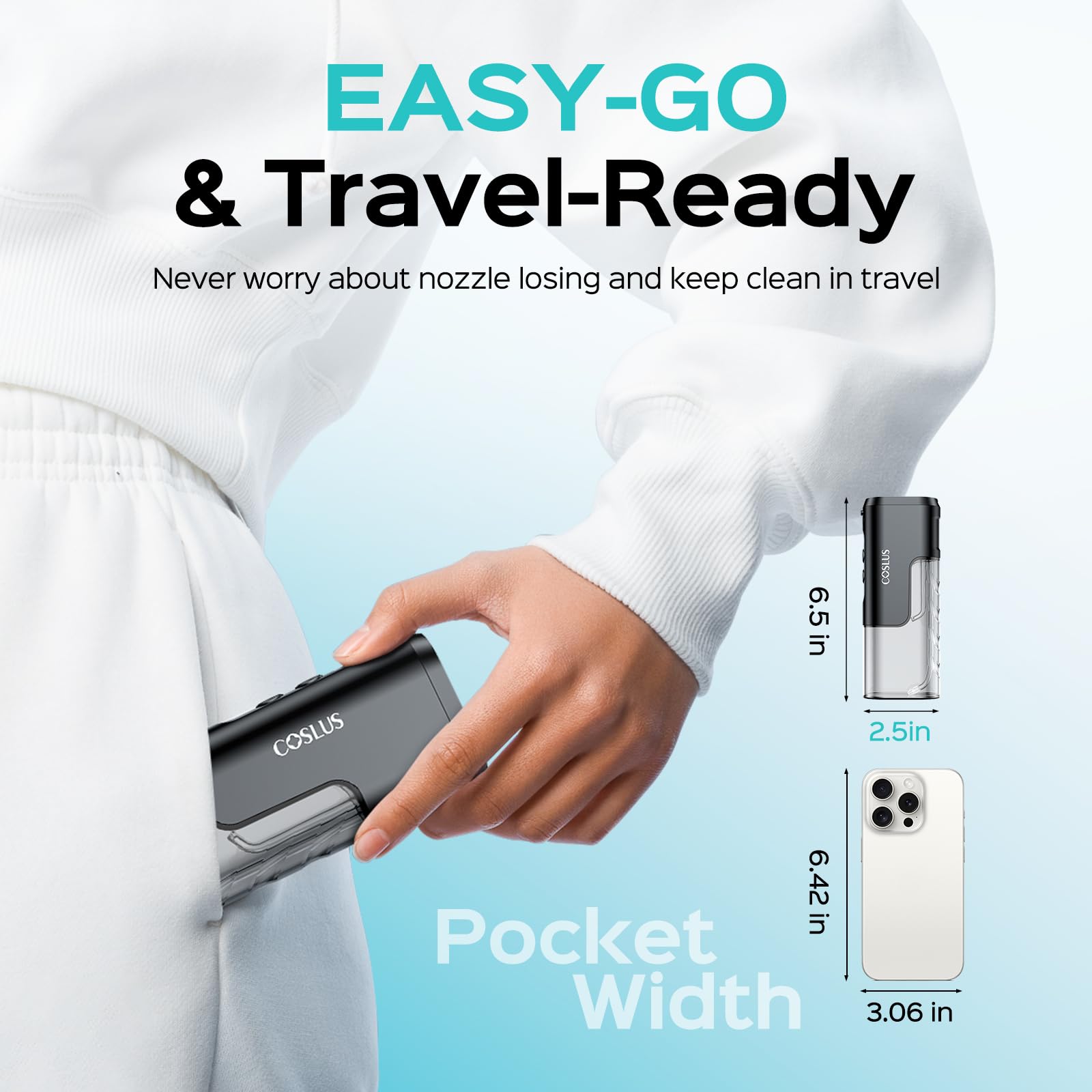 COSLUS T40 Travel Water Flosser - Portable & Compact -2