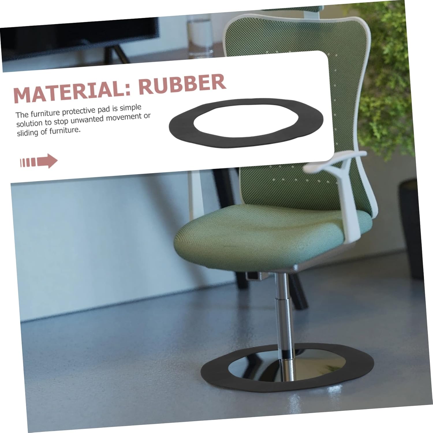 Generic 3pcs Furniture Grippers Floor Protectors Non-Slip Pads for Hardwood Floors Cushion for Office Chair