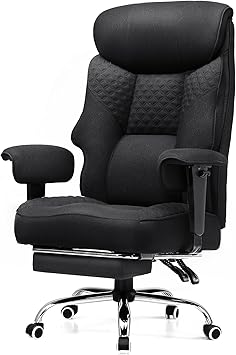 GTRACING Big and Tall Office Chair 400LBS Wide Ergonomic Fabric Deluxe Embossing Designed Gaming Chair with Foot Rest,150°Reclining Adjustable Armrests Pocket Spring Back Support and Pillow