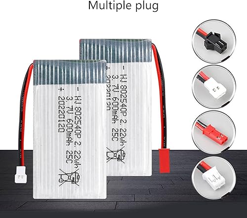 Miniatura 4 de 3.7V 600mAh Drones Batería 802540P Quadcopter Helicóptero Batería para SYMA X5C X5C-1 X5SW Batería Recargable