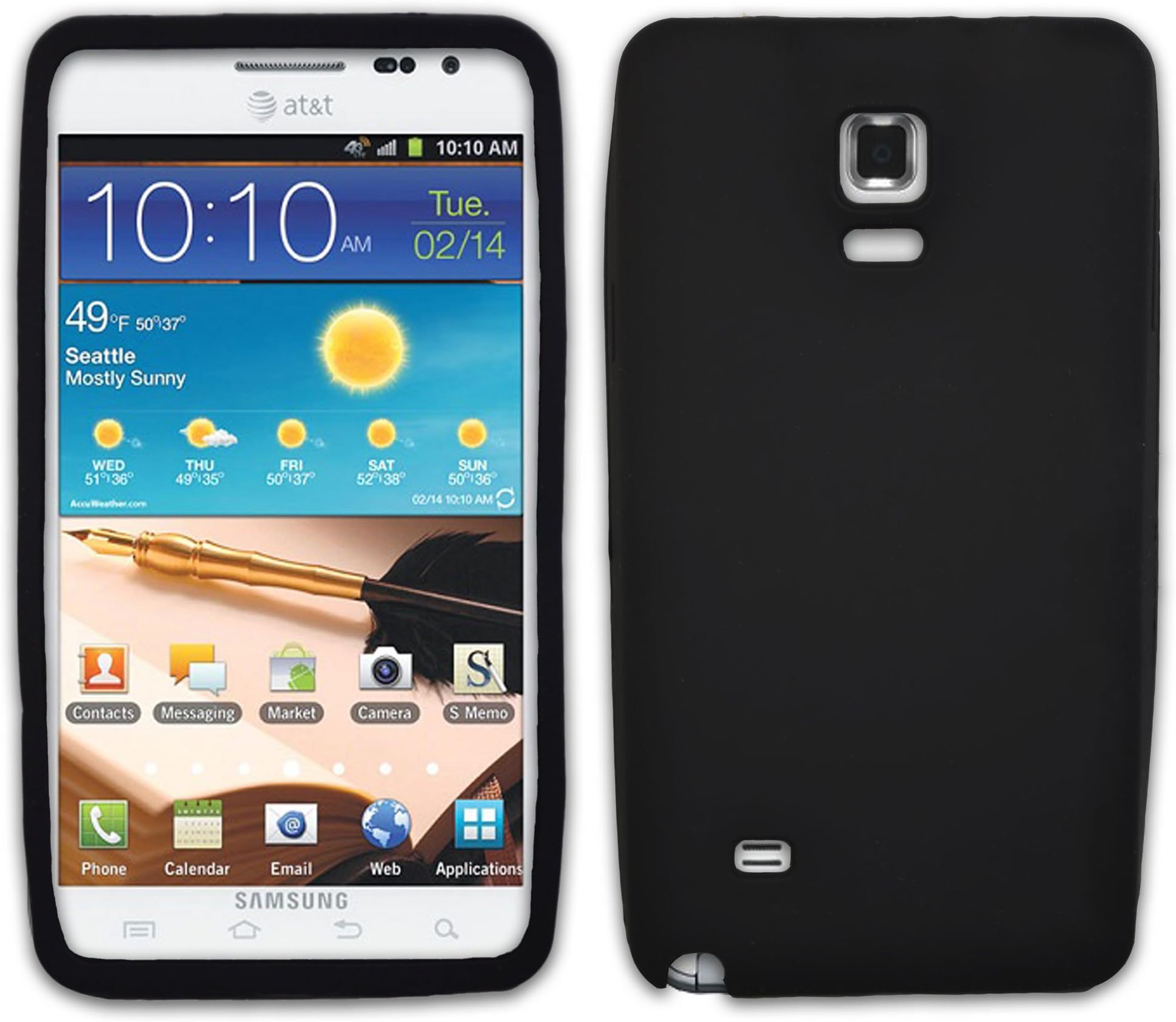 Galaxy Note 4 Case, Maxessory Casual Black Phone Cover Matte Flex Gel Silicone Rubber Skin for Samsung Galaxy Note 4