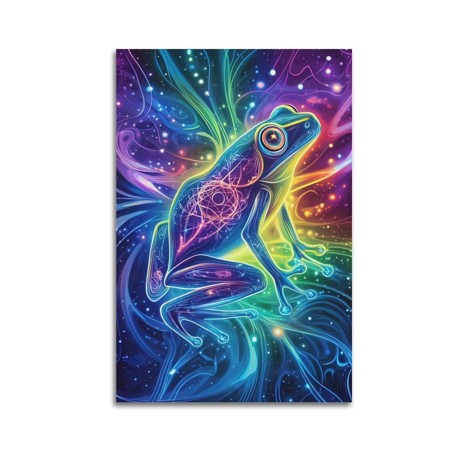ZSZWHJ Animal Poster Frogs in The Stars Poster Decorative Painting Canvas Wall Posters And Art Picture Print Modern Family Bedroom Decor Posters 20x30inch(50x75cm)