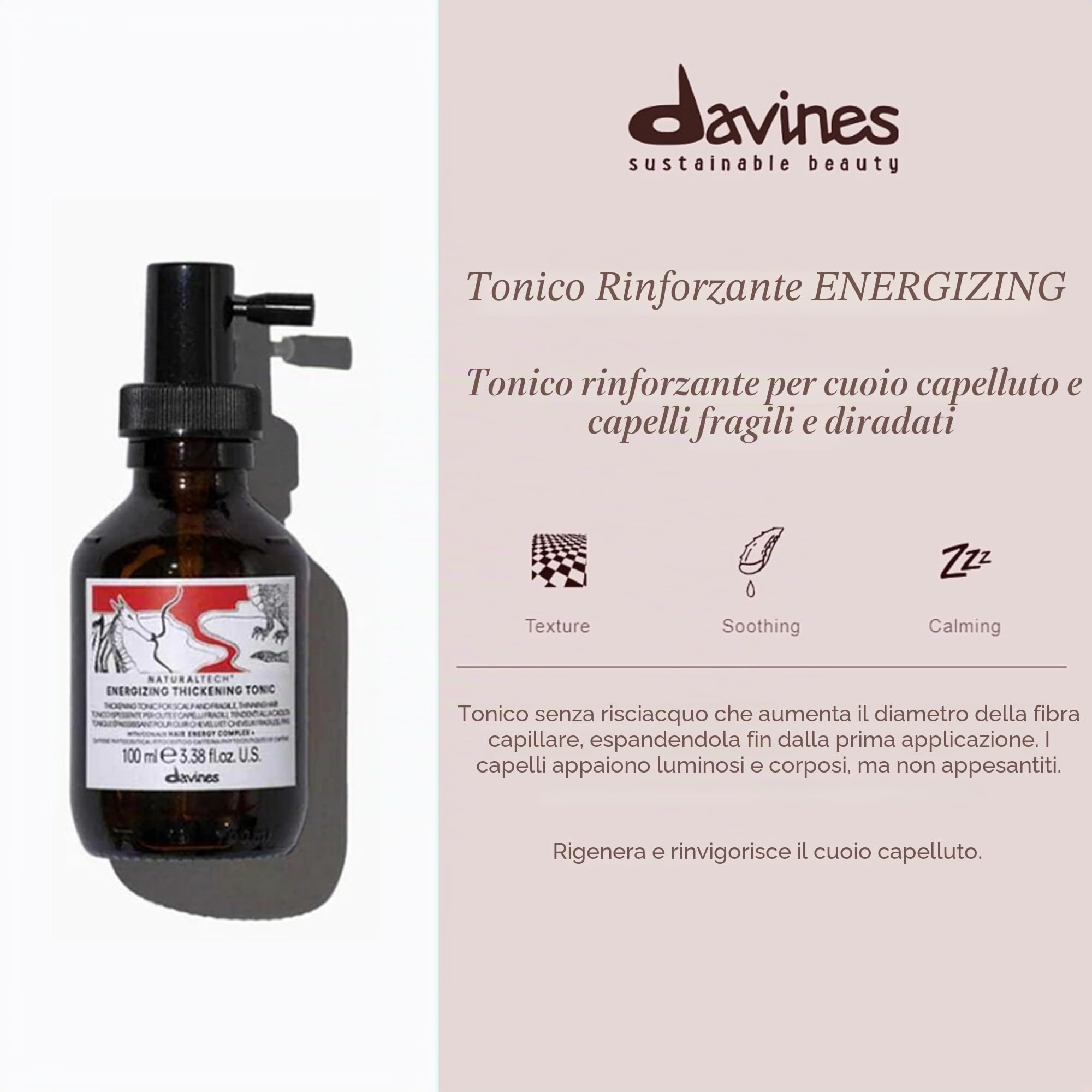 Davines ENERGIZING Thickening Tonic - Tonico ispessente per capelli fragili, tendenti alla caduta - 100 ml