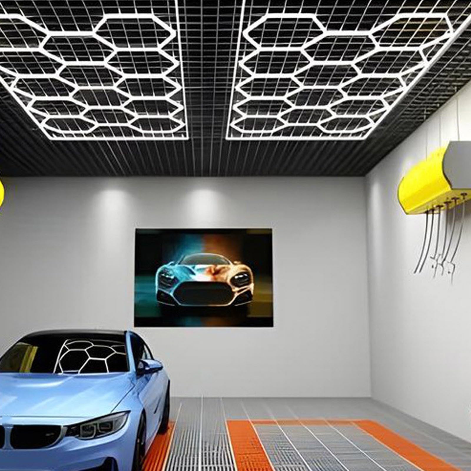 Luci da Garage esagonali, 14 luci da soffitto Super Luminose per Garage, Luce per Detailing Auto, Luce Esagonale a LED, per Garage, palestre, officine di Detailing Auto 14-Hex