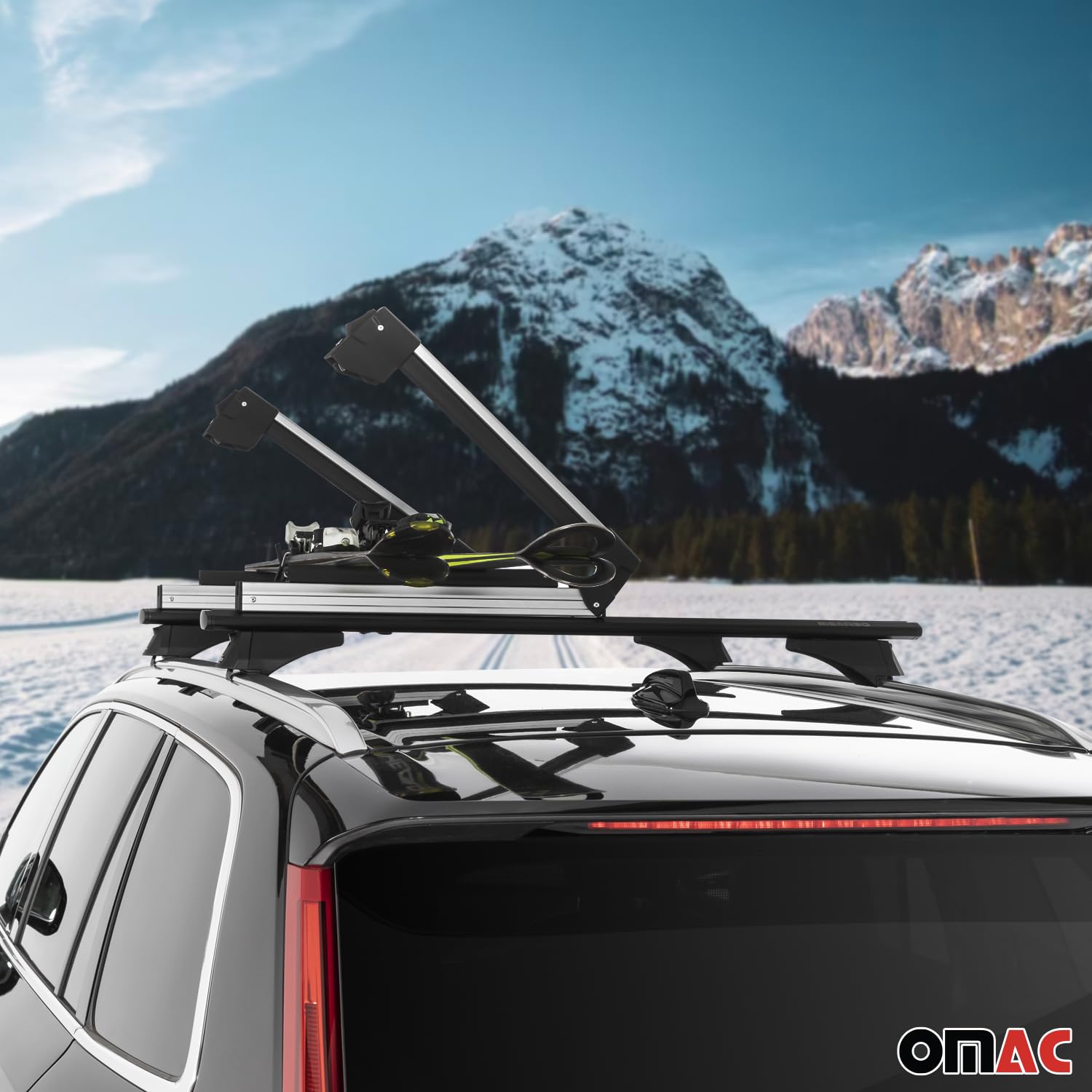 Menabo Skiträger Skihalter Snowboard Träger Universal Schwarz ABE 2X