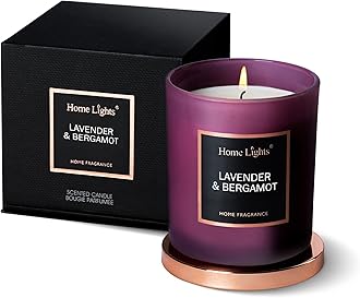 Scented Soy Candles, 35 Hours Burn Time, Natural Soy Wax, Home Fragrance Decor Gift for Women & Men, Lavender & Bergamot