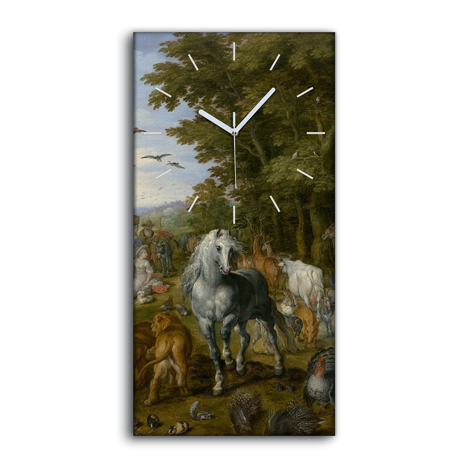Horloge sur toile 30x60cm tableau mural moderne sans tic-tac