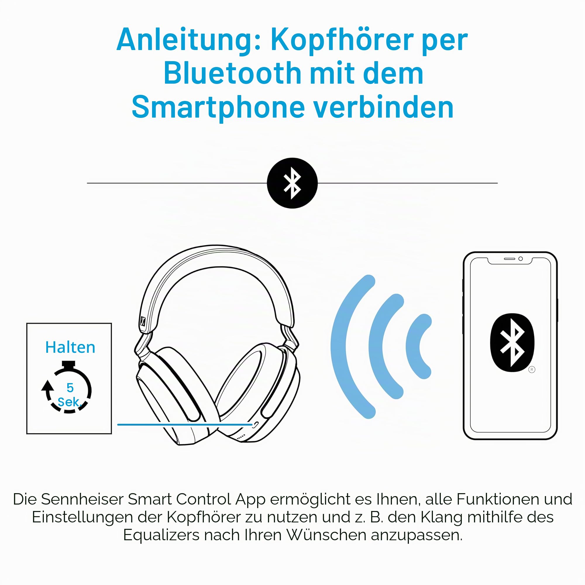 Sennheiser MOMENTUM 4 Wireless Noise Cancelling Headphones – Bluetooth Kopfhörer Headset für kristallklare Anrufe mit adaptiver Geräuschunterdrückung, Over-Ear, 60 h Akku, faltbar, Graphit