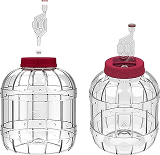 lilawelt24 2 x8 L Gärbehälter aus Kunstoff Gärbehälter mit Gäraufsatz, für Wein, Bier, Maische Weck, Weinballon Gärballon 8L Flasche