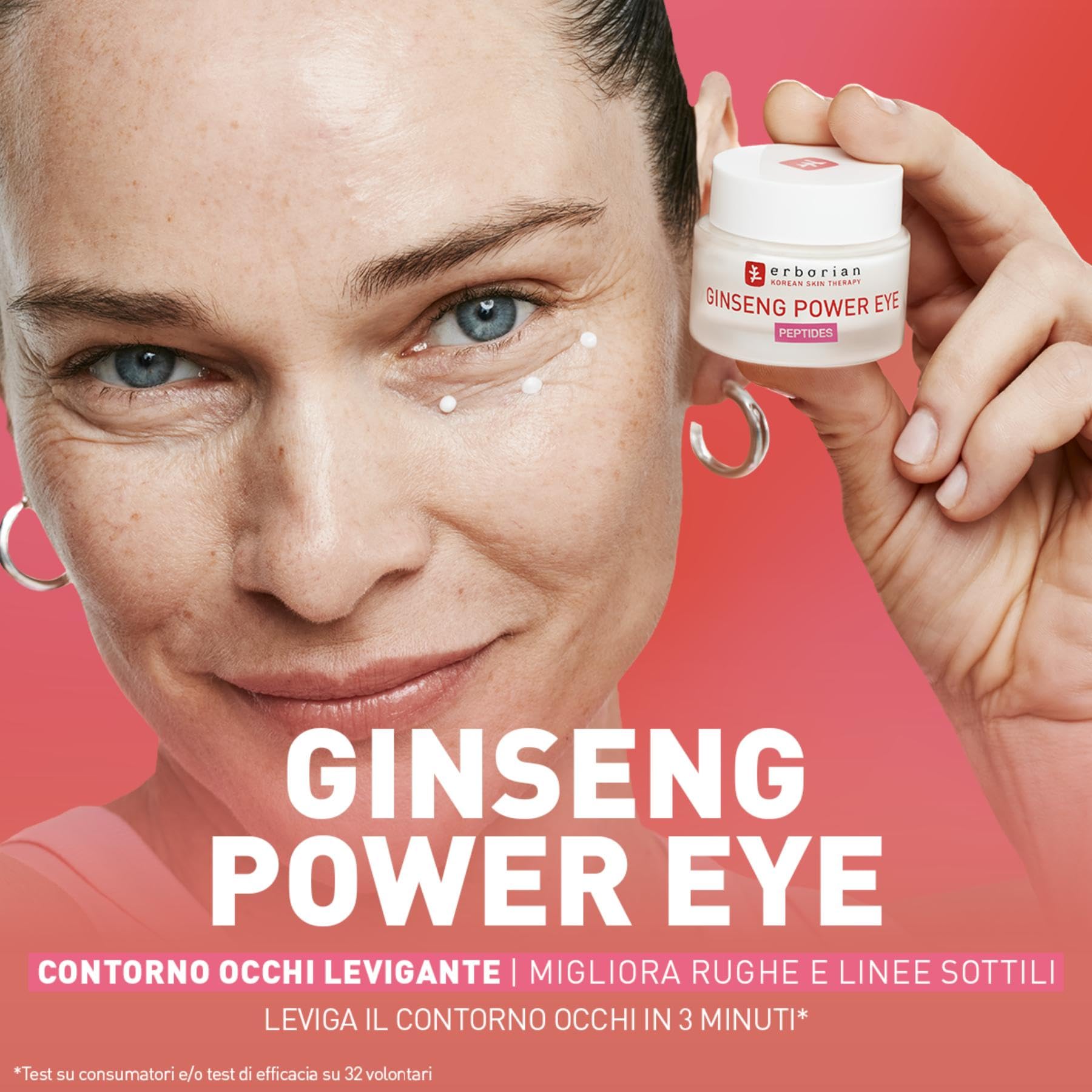 Erborian - Ginseng Power Eye - Crema Contorno Occhi Lissante Anti-Età - Combatte le Rughe e le Linee Sottili - Cura del Viso - Cosmetico Coreano - 15 ml