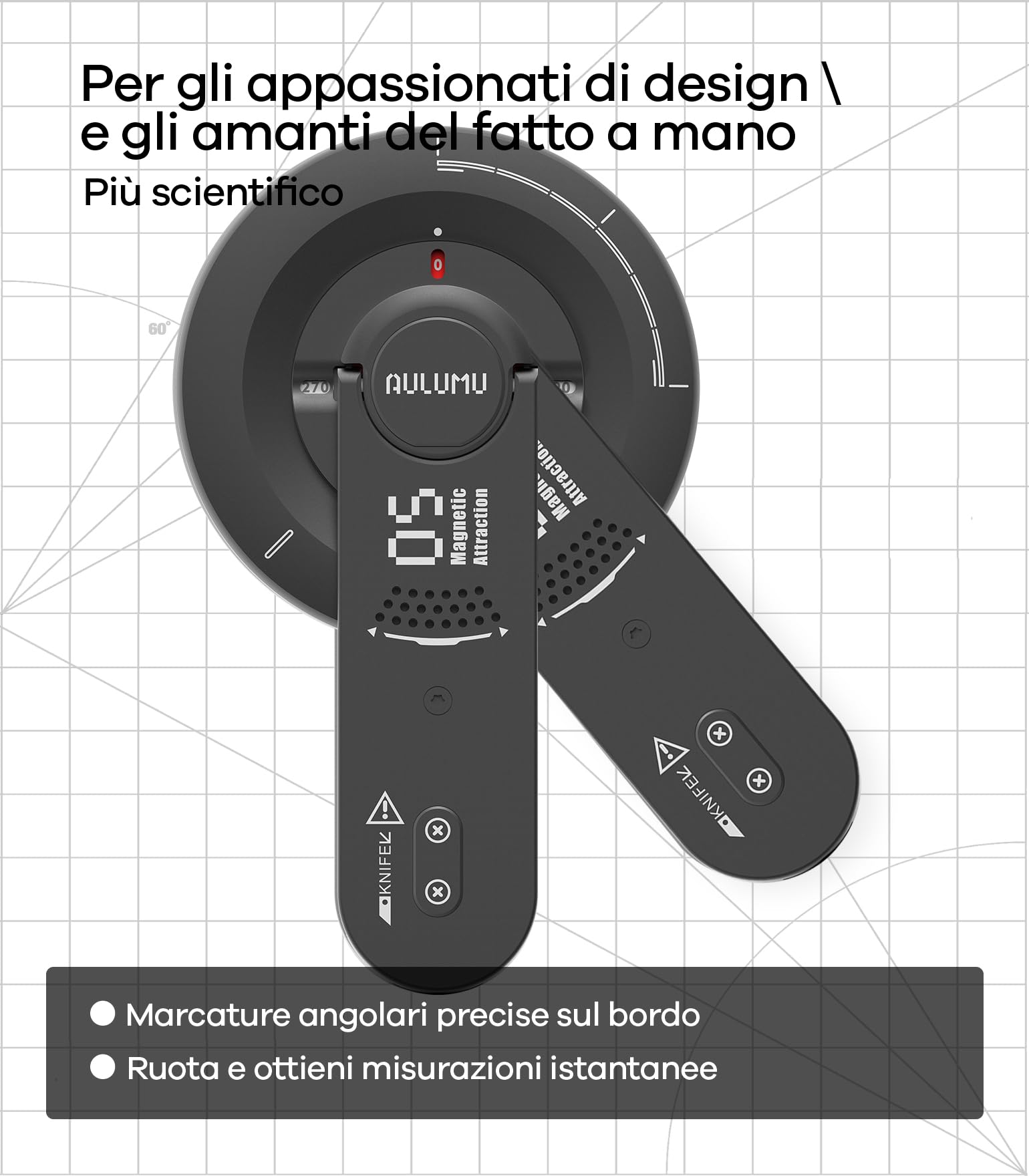 Aulumu G05 Air Supporto Anello Cellulare per MagSafe con Apri-Scatole, 360° Rotazione Supporto Magnetico, Lega di Alluminio Ultra Leggera & Sottile Accessori MagSafe per iPhone 17 16 15 Pro Max, Nero