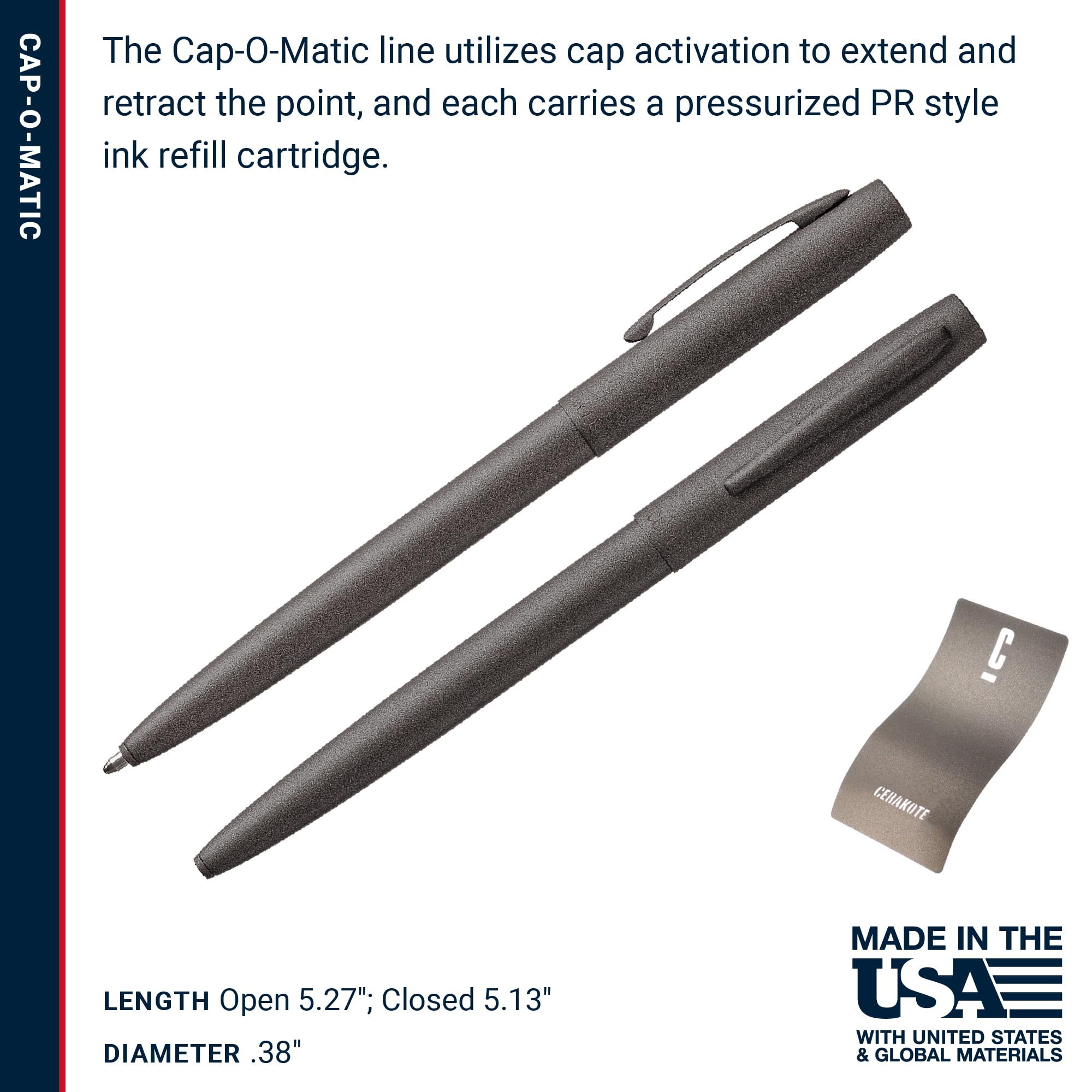 Amazon.com : Fisher Space Pen Tungsten Cerakote Finish Cap-O-Matic