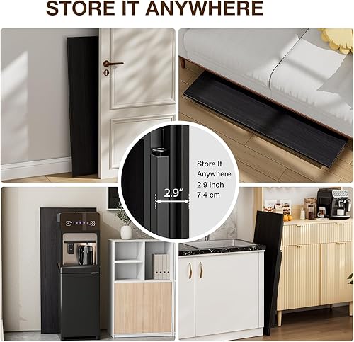 Miniatura 5 de TEMI Escritorio pequeño para computadora de 31.5 pulgadas, escritorio sin montaje, escritorio de computadora para oficina en casa, escritorio de