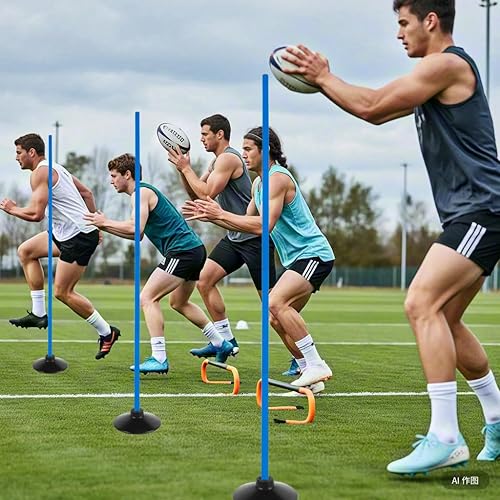 Miniatura 5 de 6 bastones de entrenamiento de agilidad ajustables de 5 pies para fútbol, baloncesto, fútbol, caballo, equipo de entrenamiento de velocidad de perro