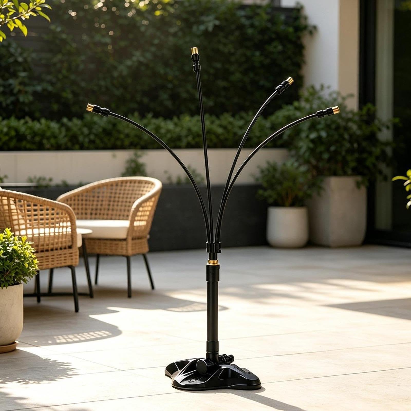 Nebulizzatore da Giardino Misting Esterno per Patio Tubazione con Spruzzo Regolabile in Materiale Pp Ottone Adatto per Piscina Barbecue, 1 Asta di Prolunga