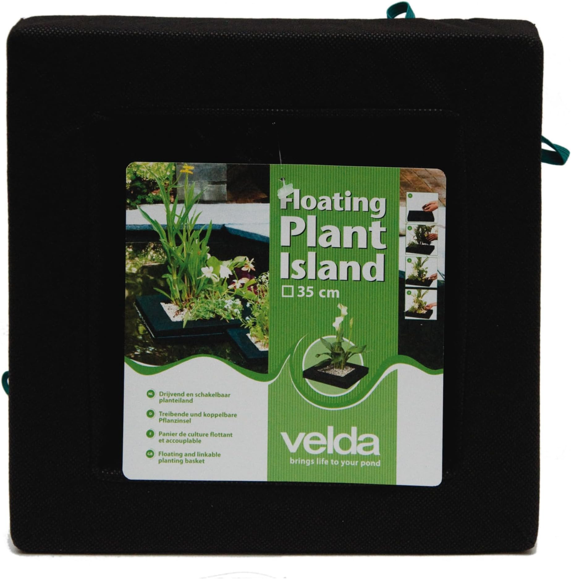 Velda 127577 Floating planting island for the pond, diameter 25 cm, Square, Floating Plant Island