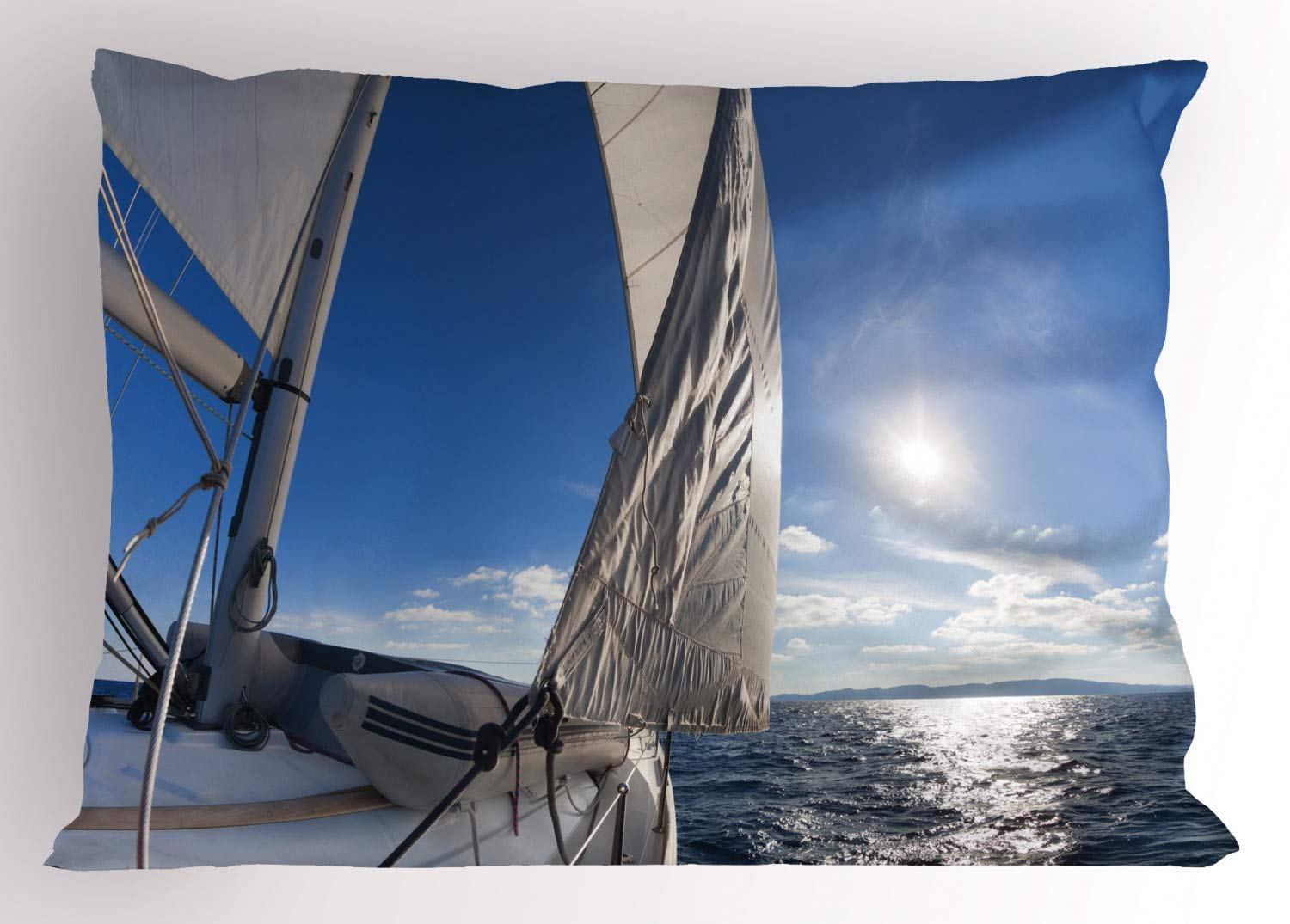 ABAKUHAUS Nautico Federa Fodera Cuscino, Sea Maritime Tipo Elemento, Copricuscino Quadrato Decorativo, 50 cm x 50 cm, Charcoal Grey And White