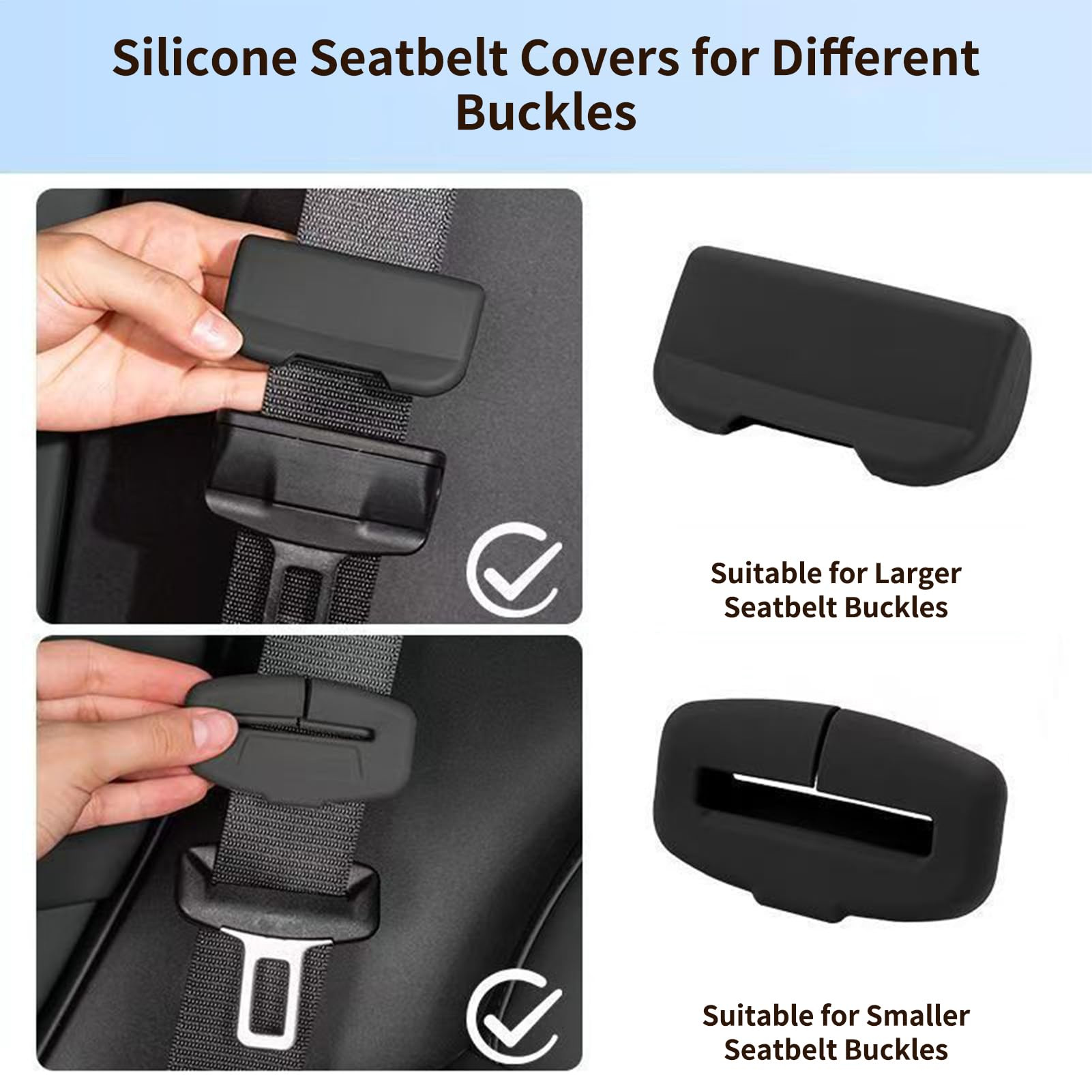 Seat Belt Buckle Cover - Silicone Seatbelt Lock Protector, Seatbelt Silicone Clip Guard, Seat Strap Buckle Protector | 4 Pcs Easy To Use And Remove For Garage Automotive Sedan SUV RV Truck Workshop — view 3