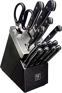 International Classic 15-pc Self-Sharpening Knife Block Set, Includes 8 Steak Knives, 1 Paring, 1 Serrated Utility, 1 Prep, 1 Santoku, and 1 Chef’s Knife, also Includes Kitchen Shears