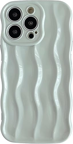 Caseative Funda para iPhone 13 Pro, marco de ondas rizadas con patrón de ondas rizadas, suave compatible con iPhone (gris, iPhone 13 Pro)