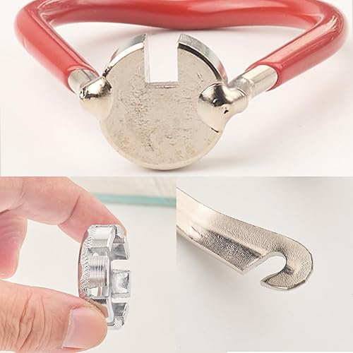 Miniatura 3 de Juego de herramientas de llave de radios para bicicleta, palanca de neumáticos y ajustador de pezón, con herramienta de radios y llave redonda de 8