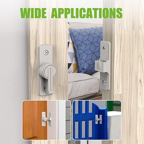 Miniatura 8 de Hardware de cerradura de puerta de granero, cierre de puerta de seguridad resistente de 90 grados, cerradura de cerrojo de perno abatible, pestillo