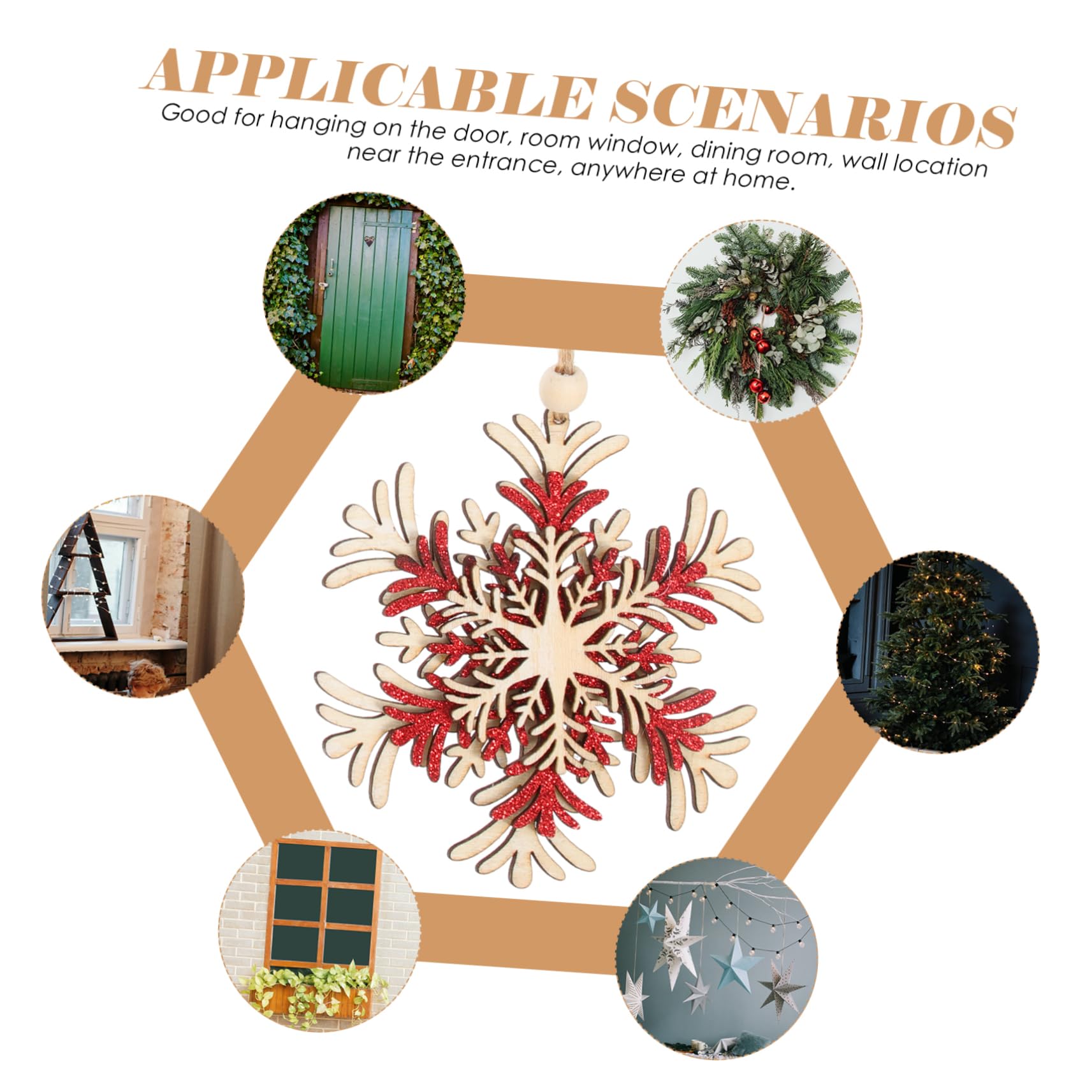 TOPBATHY 18 STK Hölzerner Weihnachtsbaum Schnee Christbaumschmuck Zum Aufhängen Weihnachtsdekoration Zum Aufhängen Weihnachtsdekoration Drinnen Weihnachtsbaum Hängende Dekoration