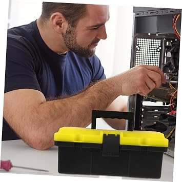 Thickened Plastic Tool Box with Buckle Closure Large Capacity Daily Use Tool Organizer for Power and Hand Portable Storage Case for Office and Home