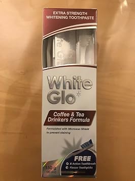 White Glo Premium Coffee & Tea Drinkers Formula Intense Extra Whitening Toothpaste & Toothbrush-100ML New