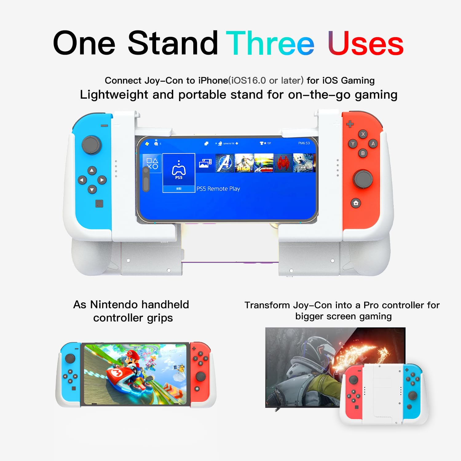 Amazon.com: MystiForge ergonomic grip and clip for Joycon