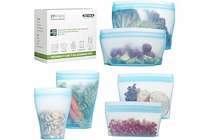 Russbe Reusable Food Container - 6 Silicone Zip Bags