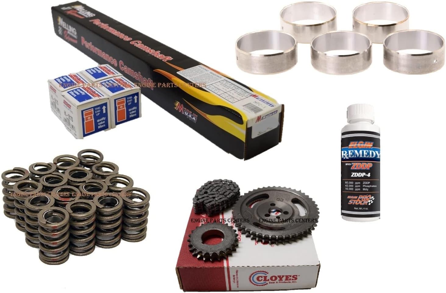 RV torque MTC-1 Cam & Lifter kit Valve Springs, Cam Bearings & DBL. Row Timing Set compatible with Chevrolet 283 305 327 350 Chevy Camshaft