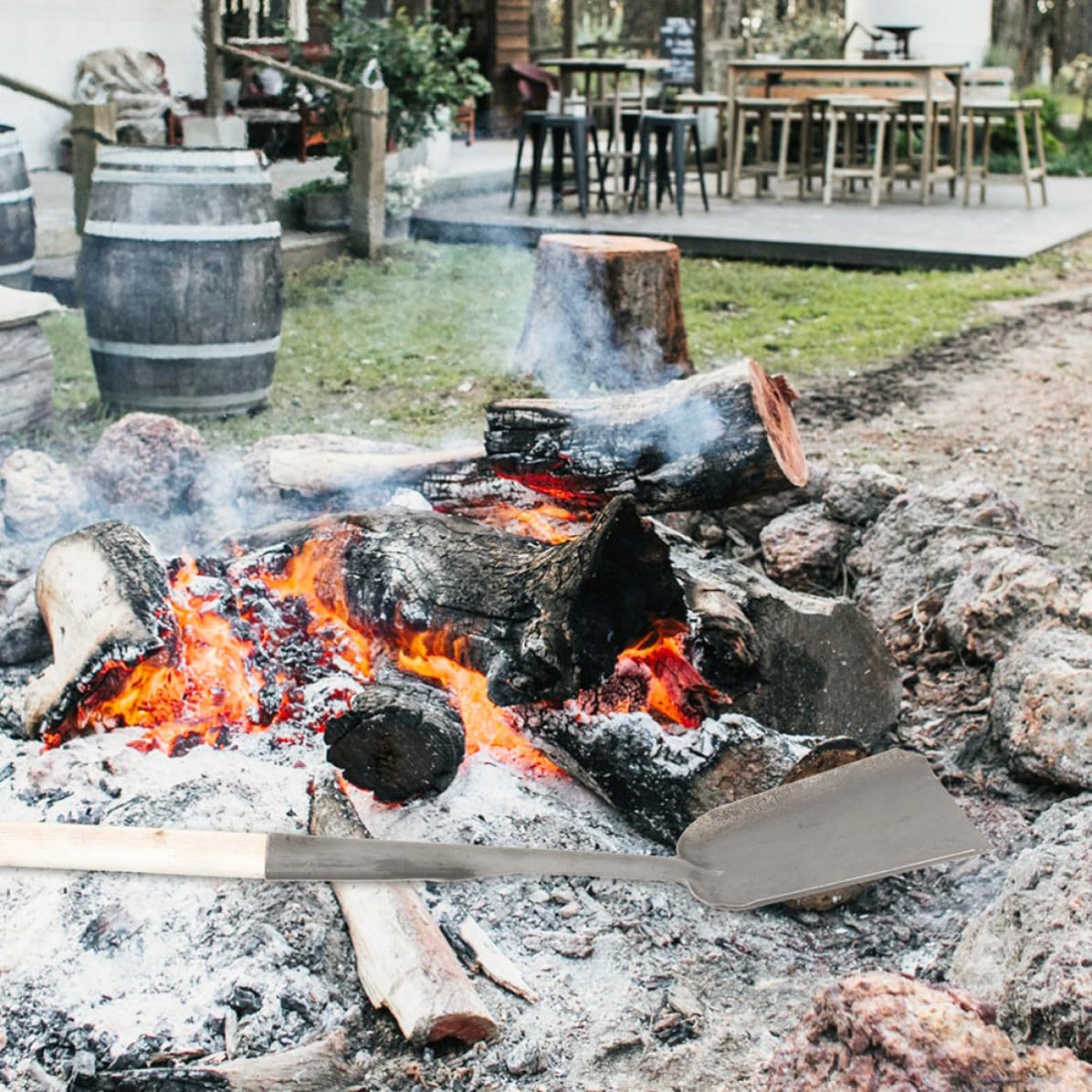 Didiseaon 4 Pezzi Pala per Cenere e Carbone per Stufa, Ferro e Legno | Uso Domestico e Giardino, Portatile e Sicura, per Rifiuti e Brace