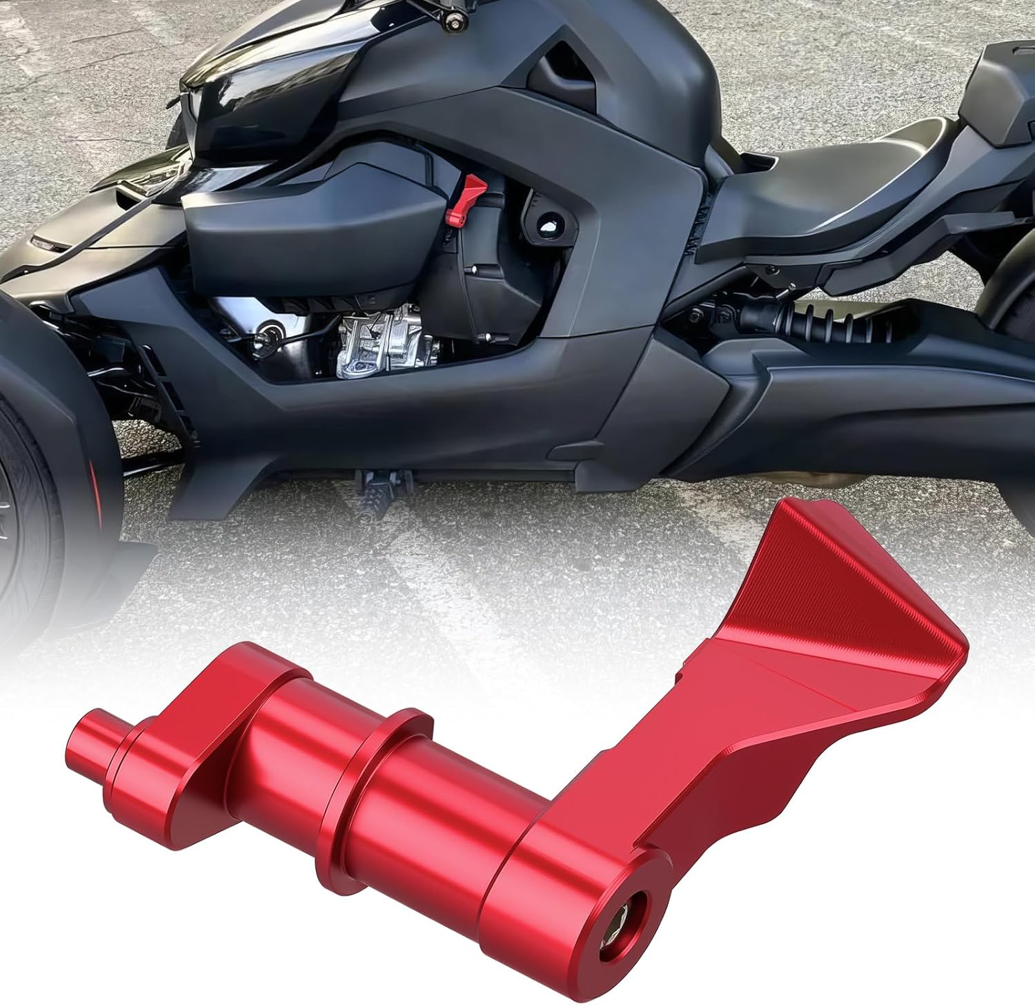 Aluminum Parking Brake Lock Lever for Can-Am Ryker ACE 600 900 Sport Rally Edition 2015-2025 Accessories Parking Brake Hand Lever Replacement Part (Red)