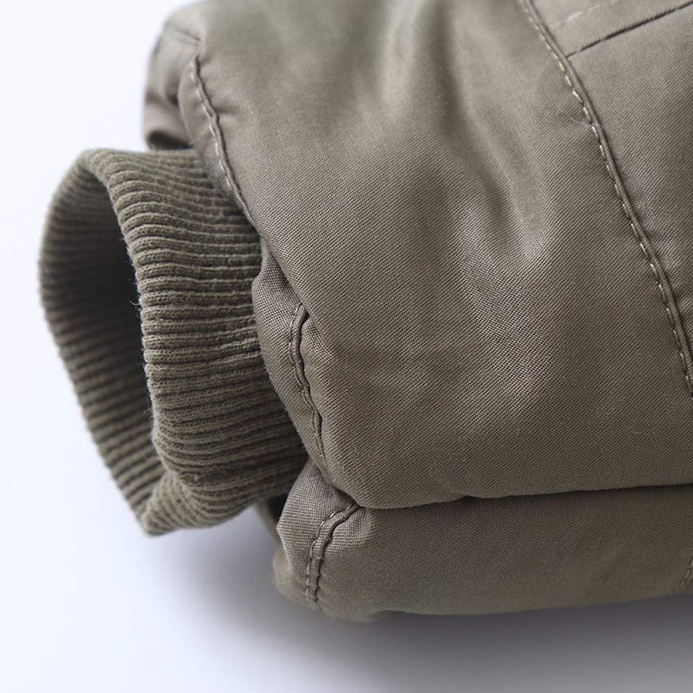 Chaqueta de Invierno Ropa Cazadora para Niños, Resistente al Viento, con Capucha, de Forro Polar Grueso, para Exteriores, de Algodón, Cuello de Piel, Monocolor, Verde, 152/158 cm