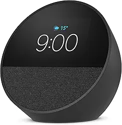 Echo Spot com Alexa (Geração mais recente) | Despertador inteligente com som vibrante | Cor Preta