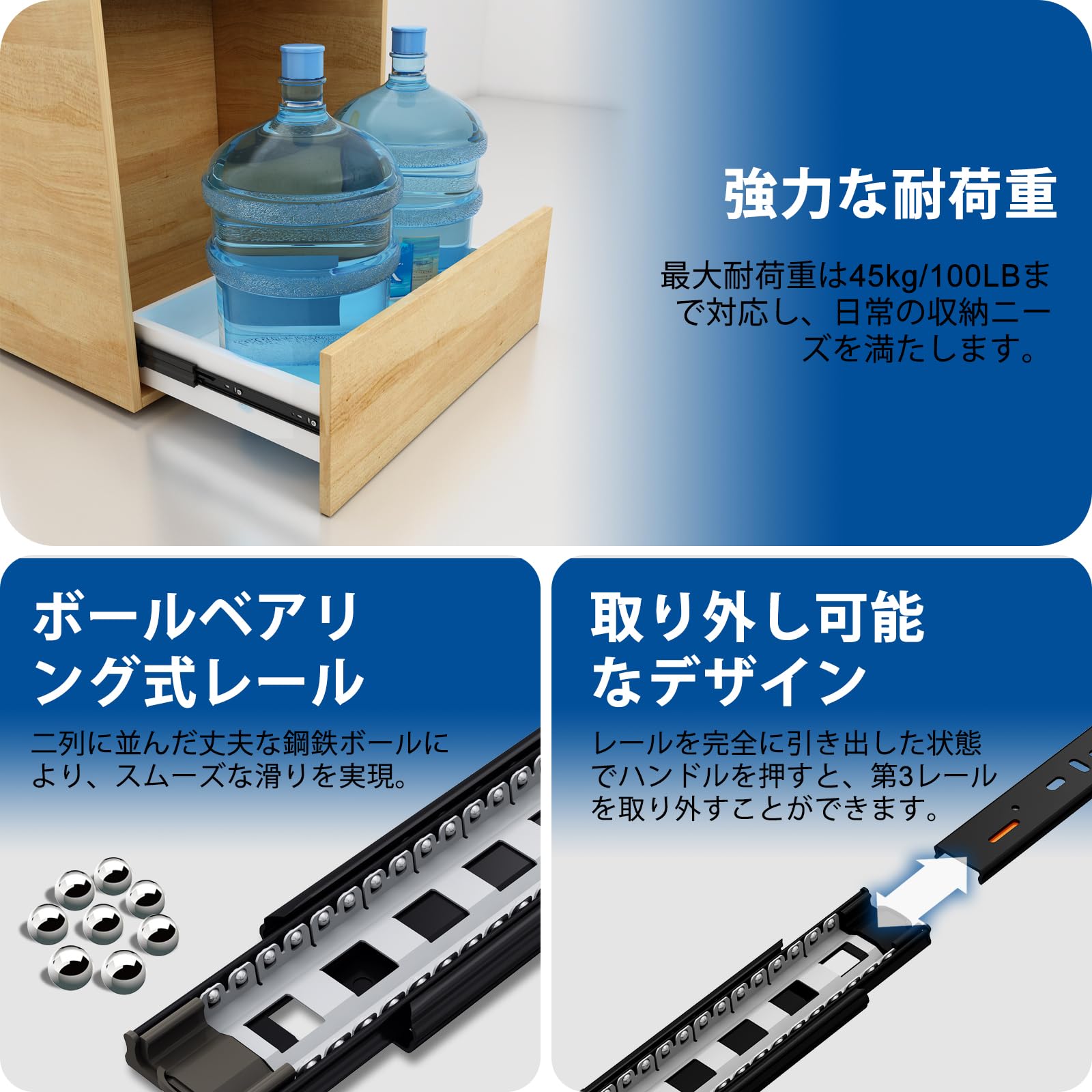 Amazon.co.jp: VADANIA プッシュスライドレール #F45 プッシュオープン 