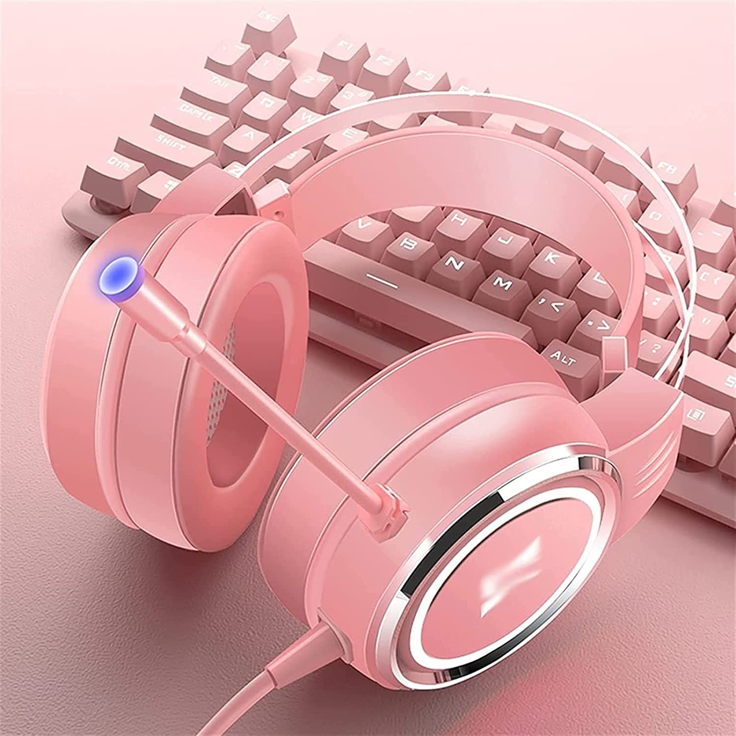 Auriculares for Juegos for PS4, PC, Auriculares con micrófono, micrófono con cancelación de Ruido, Sonido Envolvente de Graves, Orejeras con Memoria Suave