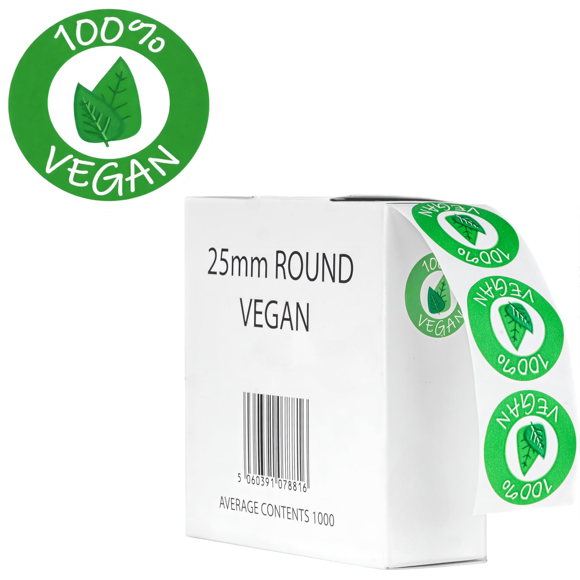 RightBuy - Vegan Food Storage Labels โ 1000 Labels, 25mm - Preprinted Stickers for Meal Prep, Leftovers & Buffets - Easy-Peel & Removable - Identify Vegan Dishes for Restaurants & Catering