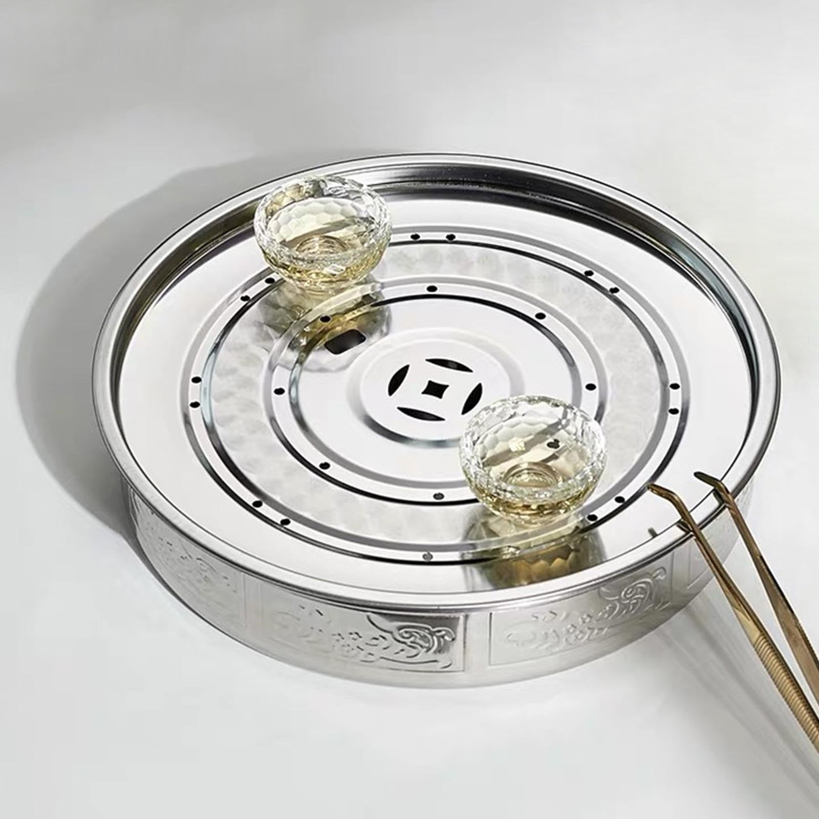 Plateau de conservation de l'eau - Plateau à thé - Théière - En bois et plastique - Ne se décolore pas - Pour bouteille d'eau (type B