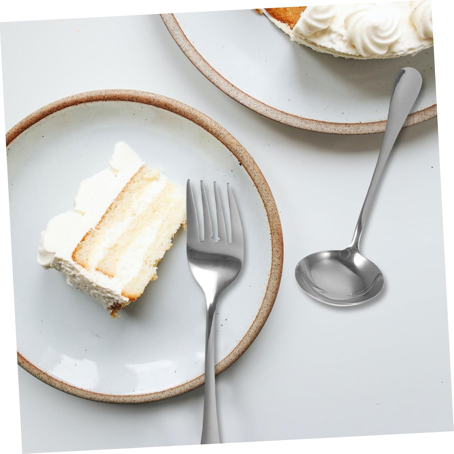 1set Stainless Steel Cake Server Cutlery Fork and Spoon Utensil for Serving and Desserts Elegant Finish for Parties and Gatherings