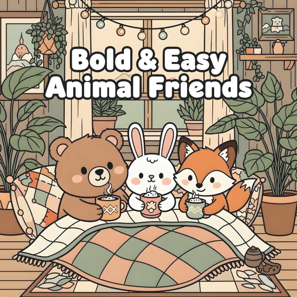 Bold & Easy Animal Friends: 40 Adorable Animal Designs with Thick Lines for Boys, Girls, and Little Artists