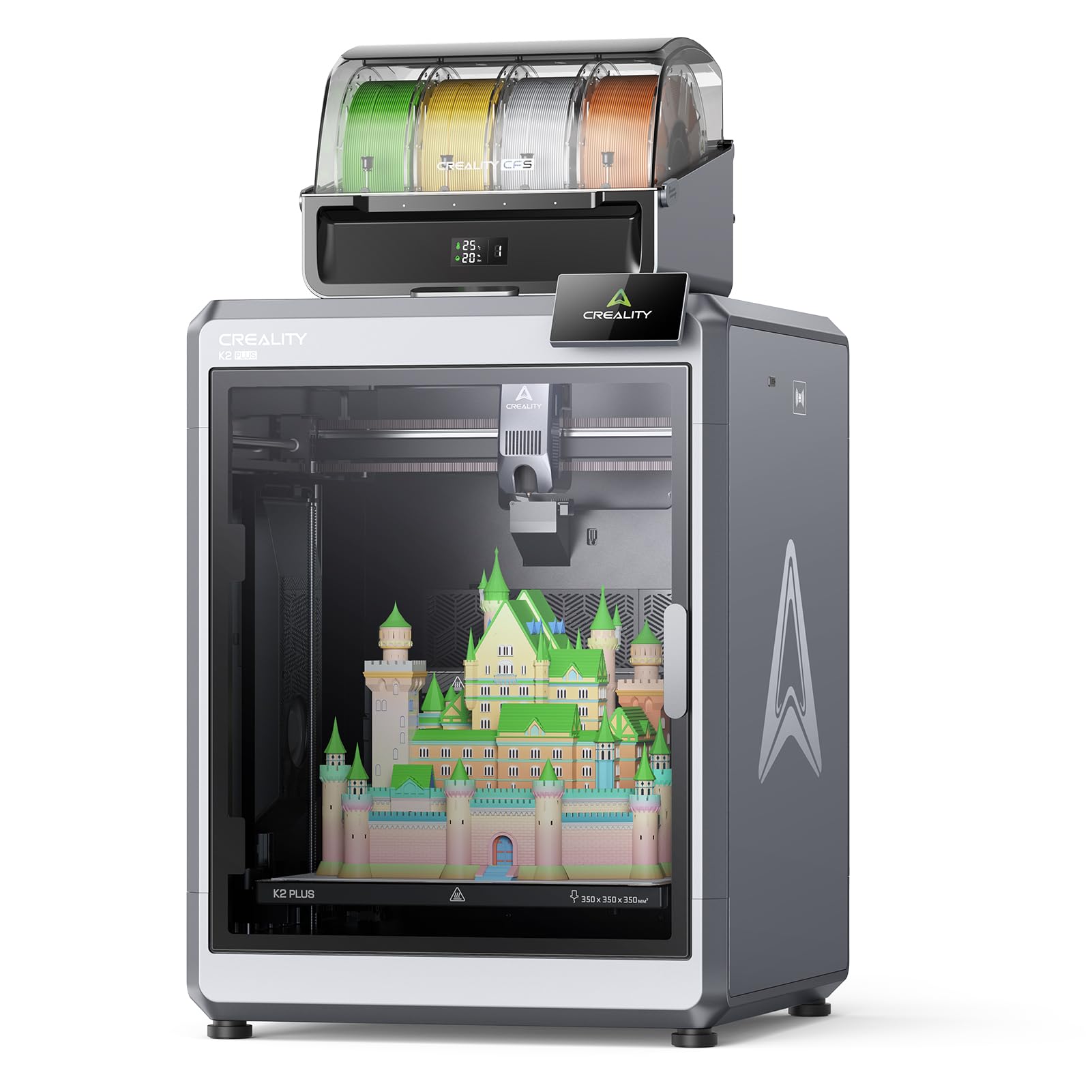 FTVOGUE K2 Plus Combo 3D-Drucker, 16-Farben Multi-Filament Druck, 350mm Bauraum, FOC Schritt-Servo Motoren, 600mm/s Geschwindigkeit, Dual KI Kameras, Auto Kalibrierung for Große Modelle (EU)