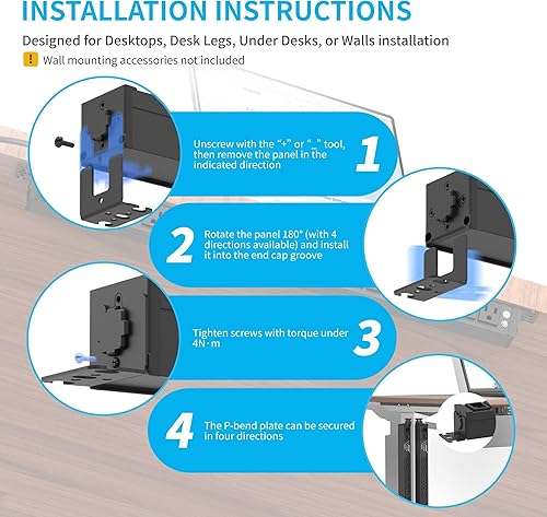 Miniatura 8 de Tira de alimentación de escritorio resistente de carga rápida de 65 W, 3 puertos USB, 6 tomas NEMA 5-15R con interruptor para el hogar, oficina,