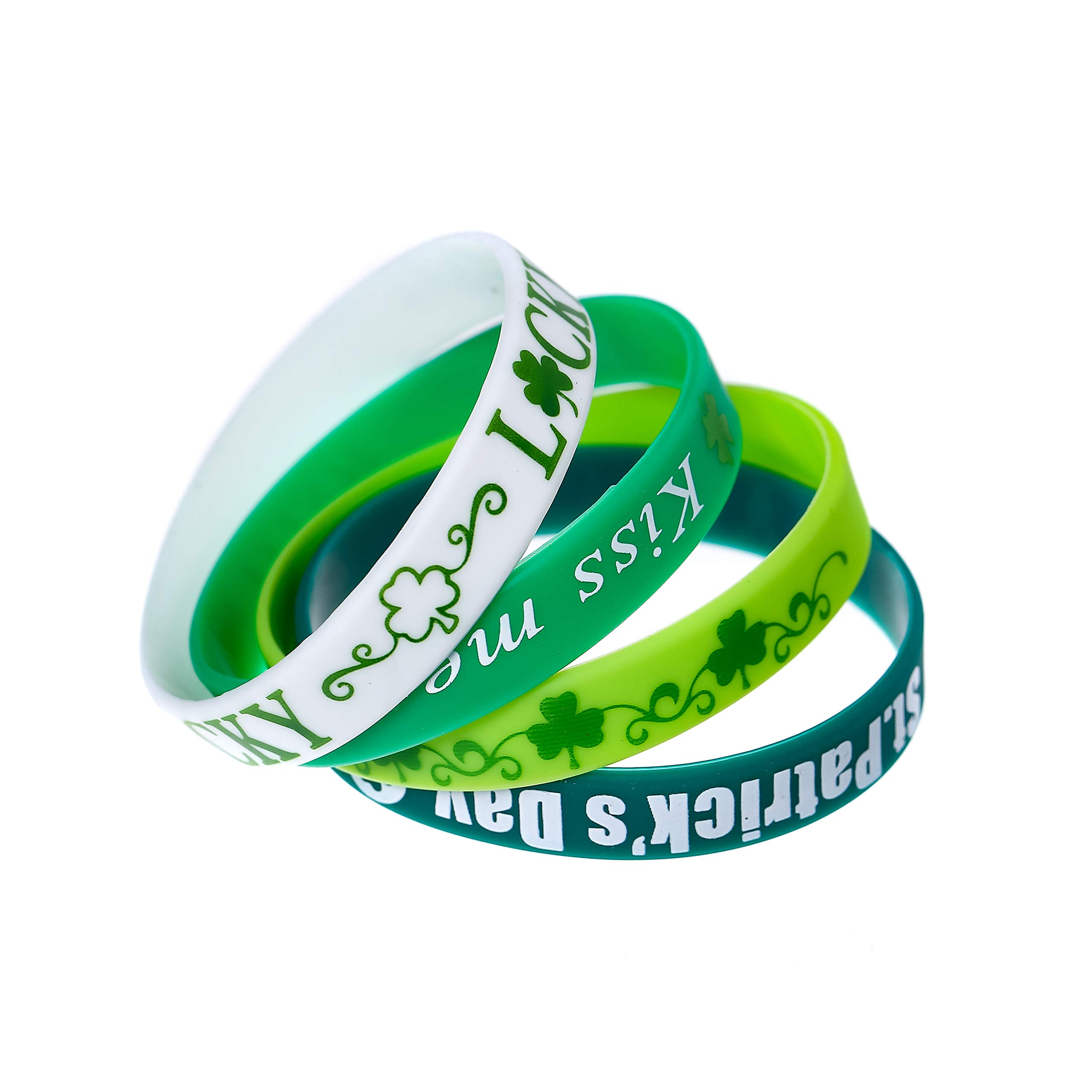 Wettarn 60 Braccialetti In Silicone Per San Patrizio - Con Trifoglio, Birra E Monete, Per Feste, Regali E Bomboniere, Multicolore