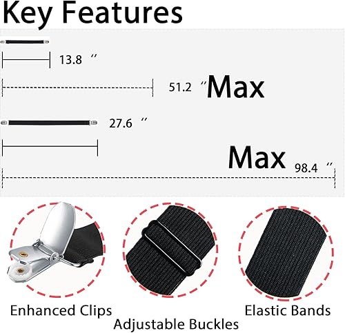 Miniatura 2 de CHACROC Paquete de 5 clips de soporte para mantel de mesa, correa oculta, elástico ajustable, clip de mantel de pícnic, perfecto para mesas gruesas,