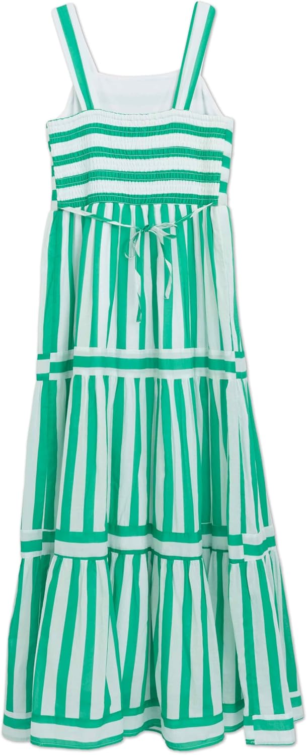 Speechless Girls' 7-16 Sleeveless Striped Cotton Voile Tiered Maxi Dress